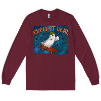 Burgundy Creep It Real Long Sleeve Tee - texasbilliewilder