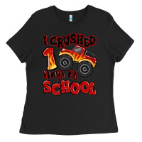 Black i crushed 100 days of school monster truck Ladies Tee - MaliasSmallBusiness