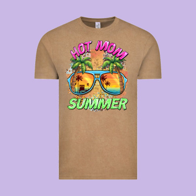 Hot Mom Summer Vintage Tee Designed By Barkaloodesign