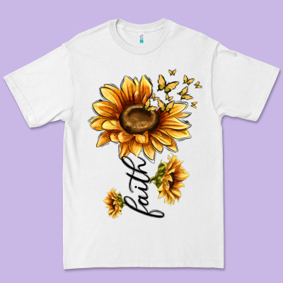 Faith Sunflower Premium Tee Designed By Maliassmallbusiness