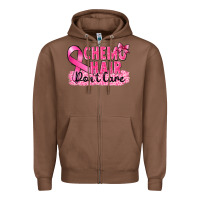 Chestnut Breast Cancer Chemo hair don't care Zipper Hoodie - FaDigitalArtStudio