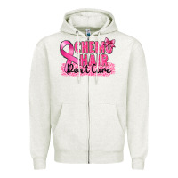 Oatmeal Heather Breast Cancer Chemo hair don't care Zipper Hoodie - FaDigitalArtStudio
