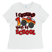 I Crushed 100 Days Of School Monster Truck Ladies Tee | Teevron