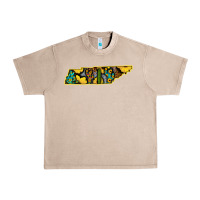 French Oak Western Tenessee Map Sunflower Pattern Urban Heavy Tee - Bettercallsaul