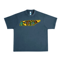 Midnight Navy Western Tenessee Map Sunflower Pattern Urban Heavy Tee - Bettercallsaul