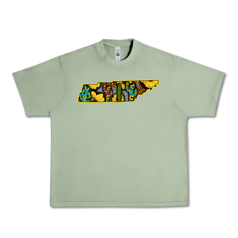 Western Tenessee Map Sunflower Pattern Urban Heavy Tee by Bettercallsaul | Teevron