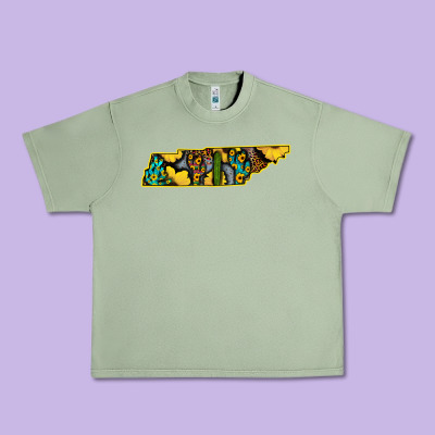 Western Tenessee Map Sunflower Pattern Urban Heavy Tee Designed By Bettercallsaul