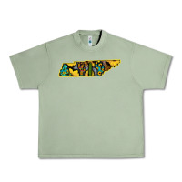 Oil Green Western Tenessee Map Sunflower Pattern Urban Heavy Tee - Bettercallsaul