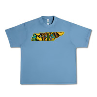 Pebble Blue Western Tenessee Map Sunflower Pattern Urban Heavy Tee - Bettercallsaul