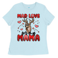 Baby Blue mad love for my mama Ladies Tee - MaliasSmallBusiness