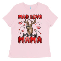Bubblegum Pink mad love for my mama Ladies Tee - MaliasSmallBusiness