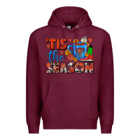 Burgundy tis the season  basketball coffee mug Premium Hoodie - FaDigitalArtStudio