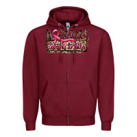 Burgundy Warriors wear pink Zipper Hoodie - FaDigitalArtStudio