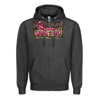 Charcoal Heather Warriors wear pink Zipper Hoodie - FaDigitalArtStudio