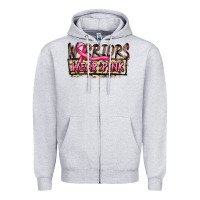 Heather Grey Warriors wear pink Zipper Hoodie - FaDigitalArtStudio