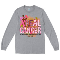 Heather Grey heal cancer for nothing is impossible with god Long Sleeve Tee - NancyCooperArtShop