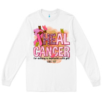 White heal cancer for nothing is impossible with god Long Sleeve Tee - NancyCooperArtShop