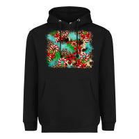 Black Christmas Plaid Turquoise Glitter Cowhide Heavyweight Hoodie - FaDigitalArtStudio