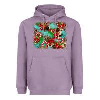 Christmas Plaid Turquoise Glitter Cowhide Heavyweight Hoodie | Teevron