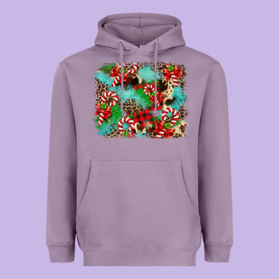 Christmas Plaid Turquoise Glitter Cowhide Heavyweight Hoodie Designed By Fadigitalartstudio