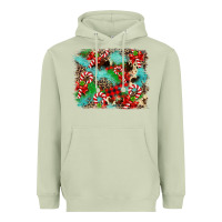 Matcha Christmas Plaid Turquoise Glitter Cowhide Heavyweight Hoodie - FaDigitalArtStudio