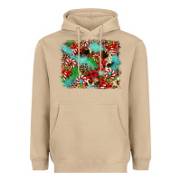 Mushroom Christmas Plaid Turquoise Glitter Cowhide Heavyweight Hoodie - FaDigitalArtStudio