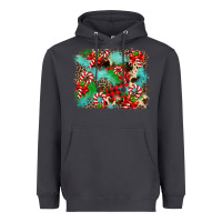 Smoke Christmas Plaid Turquoise Glitter Cowhide Heavyweight Hoodie - FaDigitalArtStudio