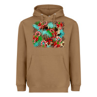 Toasted Coconut Christmas Plaid Turquoise Glitter Cowhide Heavyweight Hoodie - FaDigitalArtStudio