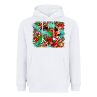 White Christmas Plaid Turquoise Glitter Cowhide Heavyweight Hoodie - FaDigitalArtStudio