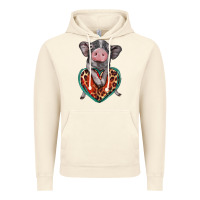 Vintage Artic baby pig with leopard heart Vintage Hoodie - BarkalooDesign