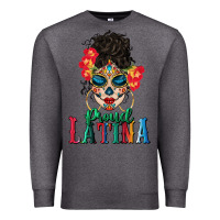 Charcoal Heather proud latina Premium Sweatshirt - BundleAndBundleShop