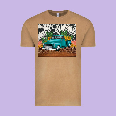 Western Farm Truck Cactus And Sunflowers Vintage Tee Designed By Jasminsmagicworld