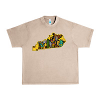 French Oak Kentucky Map Western Sunflower Pattern Urban Heavy Tee - Bettercallsaul