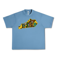 Pebble Blue Kentucky Map Western Sunflower Pattern Urban Heavy Tee - Bettercallsaul