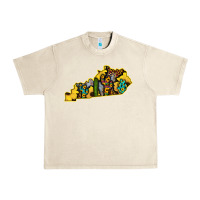 Sandshell Kentucky Map Western Sunflower Pattern Urban Heavy Tee - Bettercallsaul