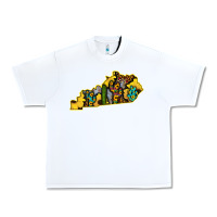 White Kentucky Map Western Sunflower Pattern Urban Heavy Tee - Bettercallsaul