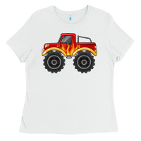 Monster Truck With Flames Ladies Tee | Teevron