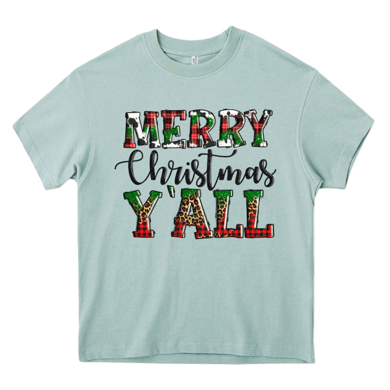 Merry Christmas Y'all Heavy Core Tee by AdoDesignShop | Teevron