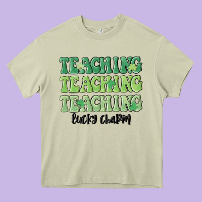 Teaching Lucky Charm Heavy Core Tee Designed By Maliassmallbusiness