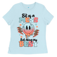 Baby Blue bit of a mess but doing my best Ladies Tee - MaliasSmallBusiness