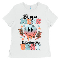 White bit of a mess but doing my best Ladies Tee - MaliasSmallBusiness