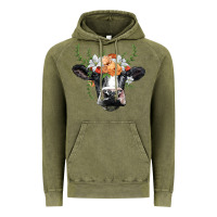 Vintage Olive holstein cow head Vintage Hoodie - BarkalooDesign