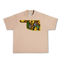 Burro Western Oklahoma Map Sunflower Pattern Urban Heavy Tee - Bettercallsaul