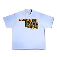 Grape Ice Western Oklahoma Map Sunflower Pattern Urban Heavy Tee - Bettercallsaul