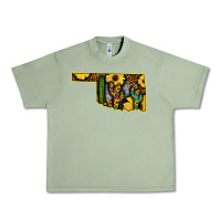 Oil Green Western Oklahoma Map Sunflower Pattern Urban Heavy Tee - Bettercallsaul