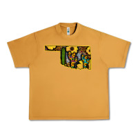 Peanut Butter Western Oklahoma Map Sunflower Pattern Urban Heavy Tee - Bettercallsaul