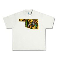 Pistachio Western Oklahoma Map Sunflower Pattern Urban Heavy Tee - Bettercallsaul