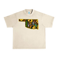 Sandshell Western Oklahoma Map Sunflower Pattern Urban Heavy Tee - Bettercallsaul