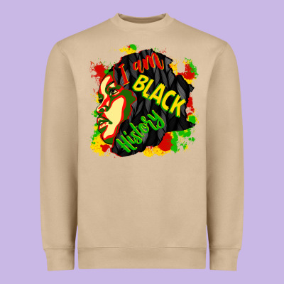 I Am Black History Heavyweight Sweatshirt Designed By Cowgirlartshop