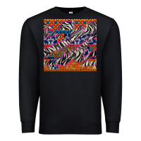Black african ankara zebra seamless pattern Premium Sweatshirt - BundleAndBundleShop